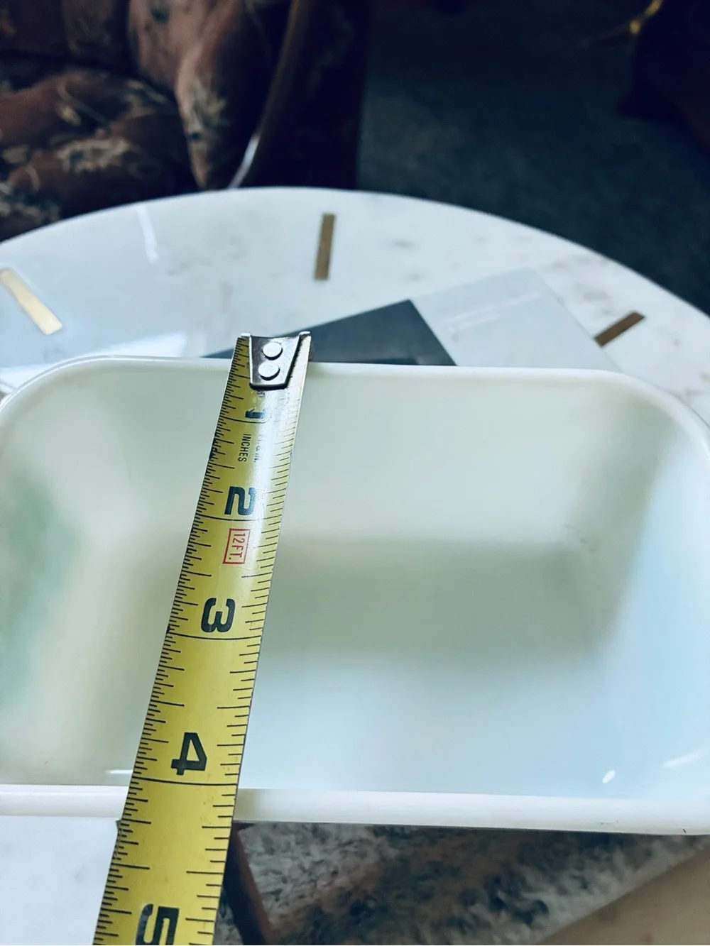 Pyrex White Glass Casserole with Teal Rooster and Corn Motif